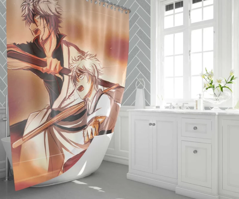 Gintoki Laughter and Drama Anime Shower Curtain 1