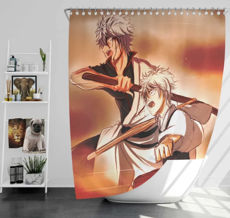 Gintoki Laughter and Drama Anime Shower Curtain