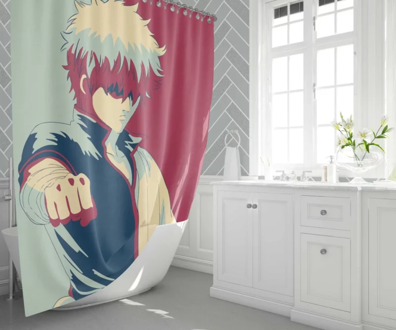 Gintoki Sakata Iconic Anime Protagonist Shower Curtain 1