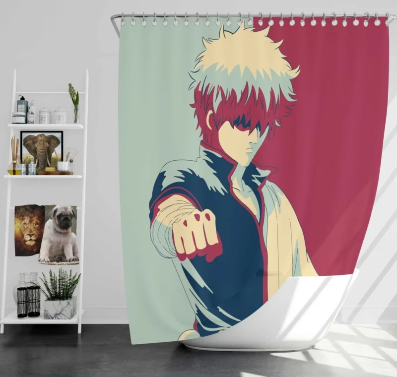 Gintoki Sakata Iconic Anime Protagonist Shower Curtain