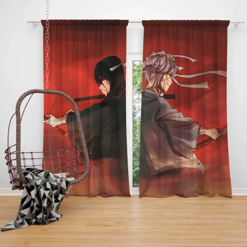 Gintoki and Katsura Legendary Duo Anime Curtain