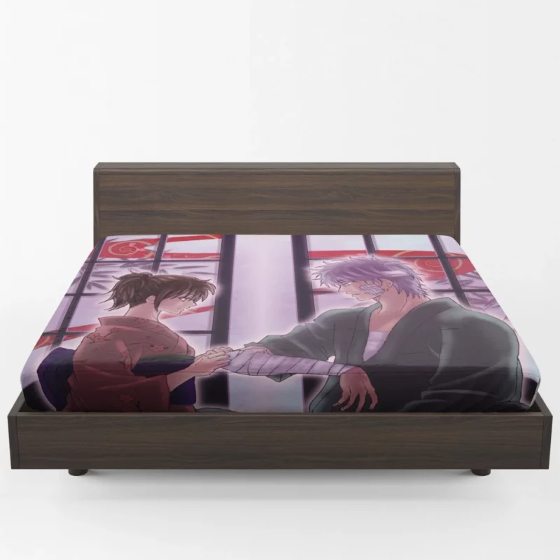 Gintoki and Tae Friends in Gintama Anime Fitted Sheet 1