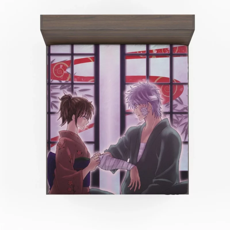 Gintoki and Tae Friends in Gintama Anime Fitted Sheet