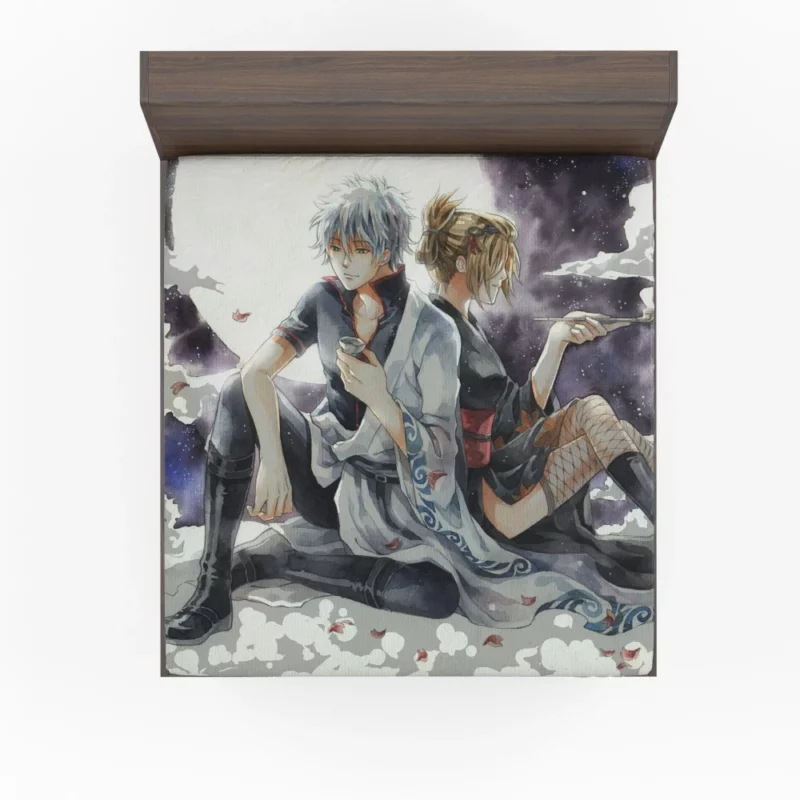 Gintoki and Tsukuyo Odd Duo Anime Fitted Sheet