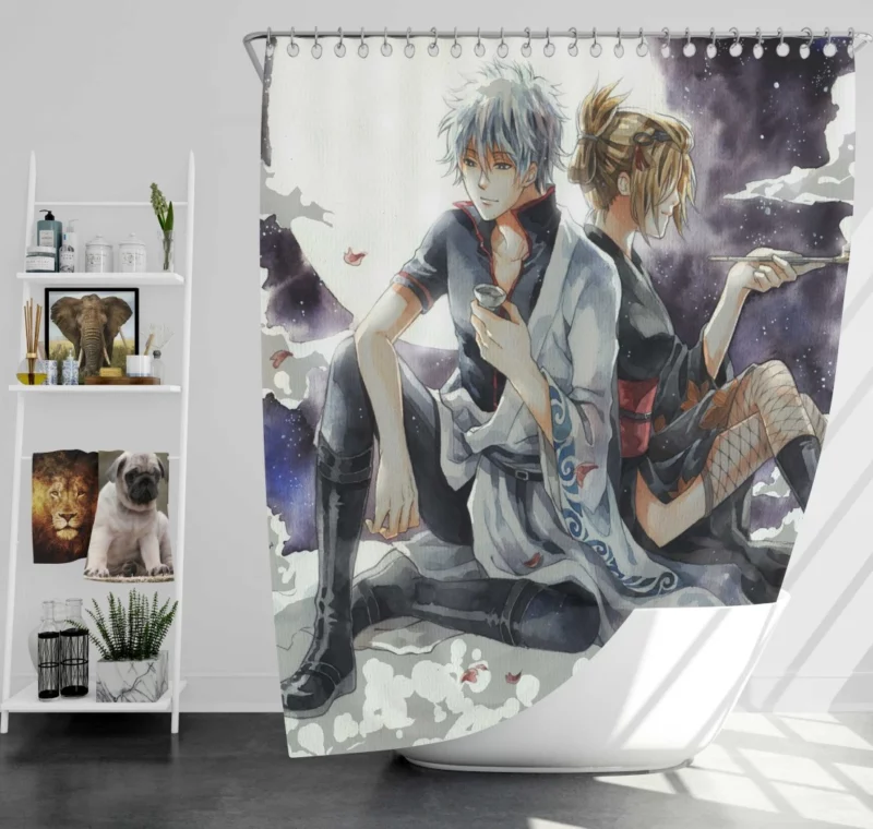 Gintoki and Tsukuyo Odd Duo Anime Shower Curtain