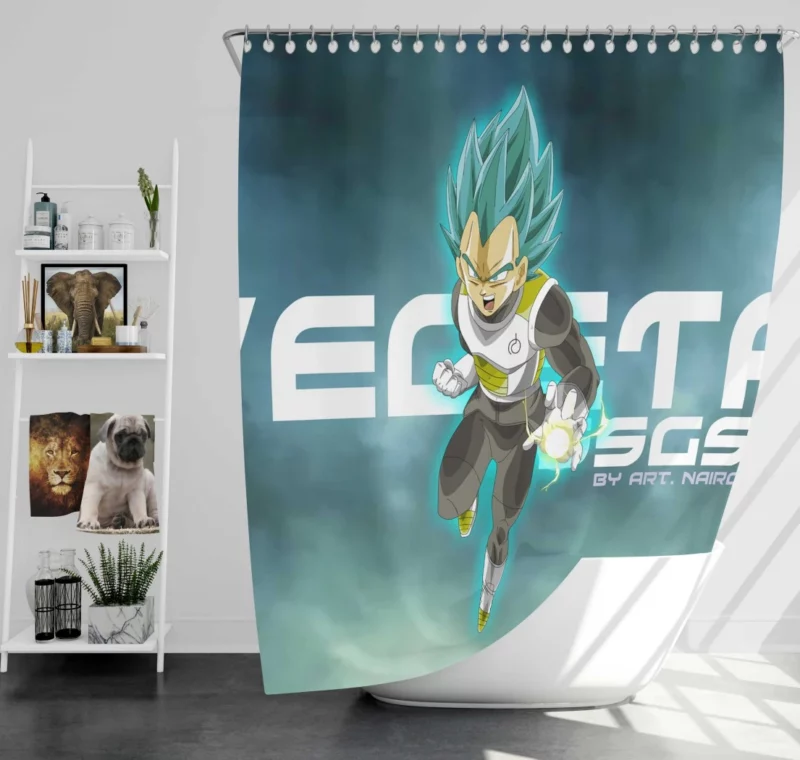 Godly Ascension Vegeta SSGSS Form Anime Shower Curtain