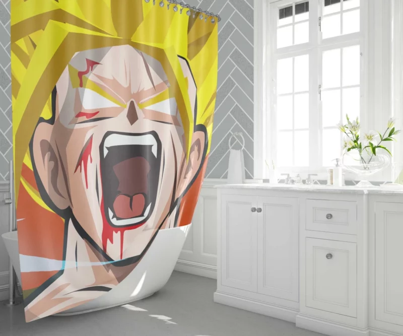 Gohan SSJ2 Unleashed Potential Anime Shower Curtain 1