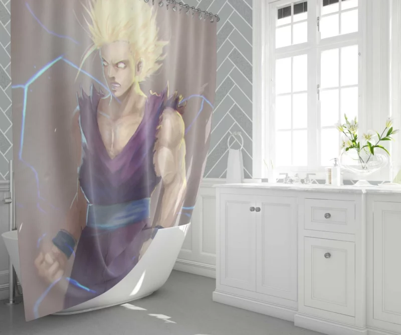 Gohan Saiyan Warrior Journey Anime Shower Curtain 1