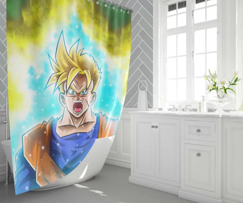 Gohan Unveiling Hidden Abilities Anime Shower Curtain 1
