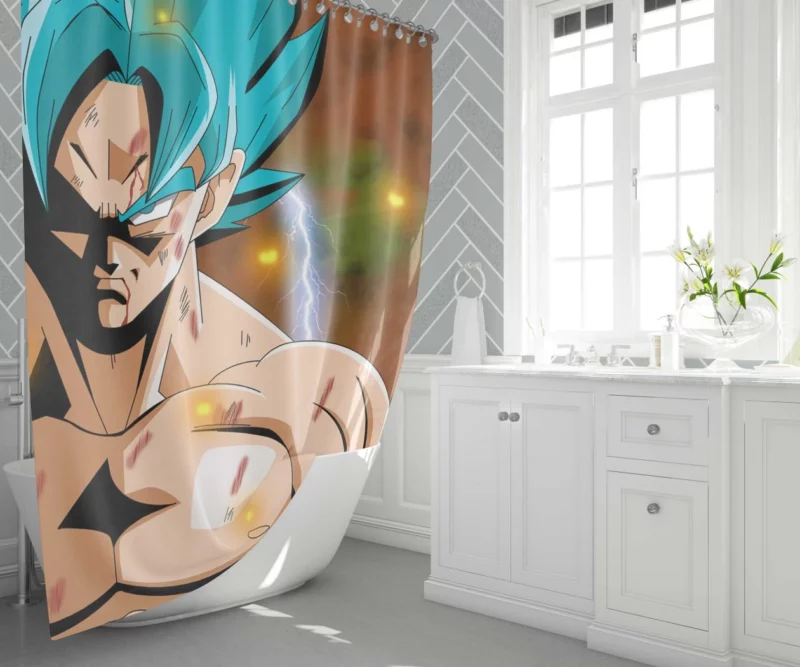 Goku Form Unveiled and Mastered Anime Shower Curtain 1