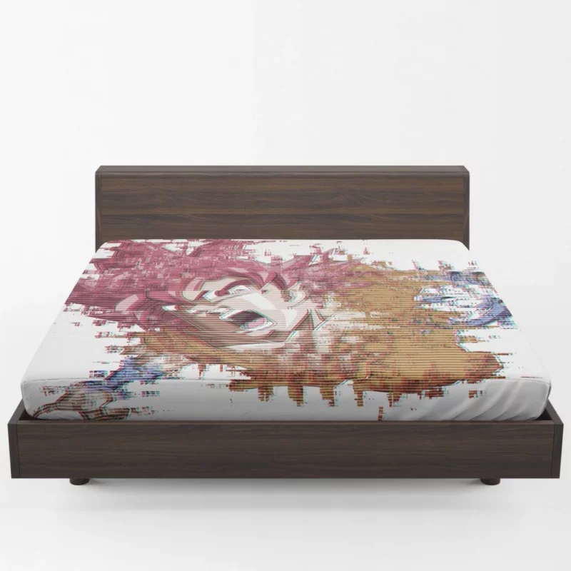Goku Glitched Power Reality Distorted Anime Fitted Sheet 1