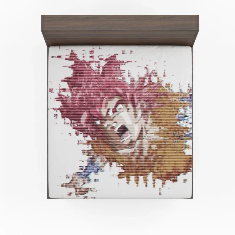 Goku Glitched Power Reality Distorted Anime Fitted Sheet