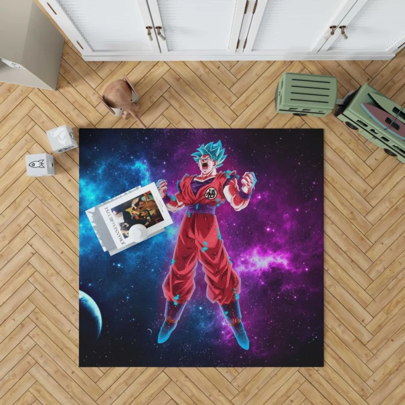 Goku Godly Power and Form Anime Rug