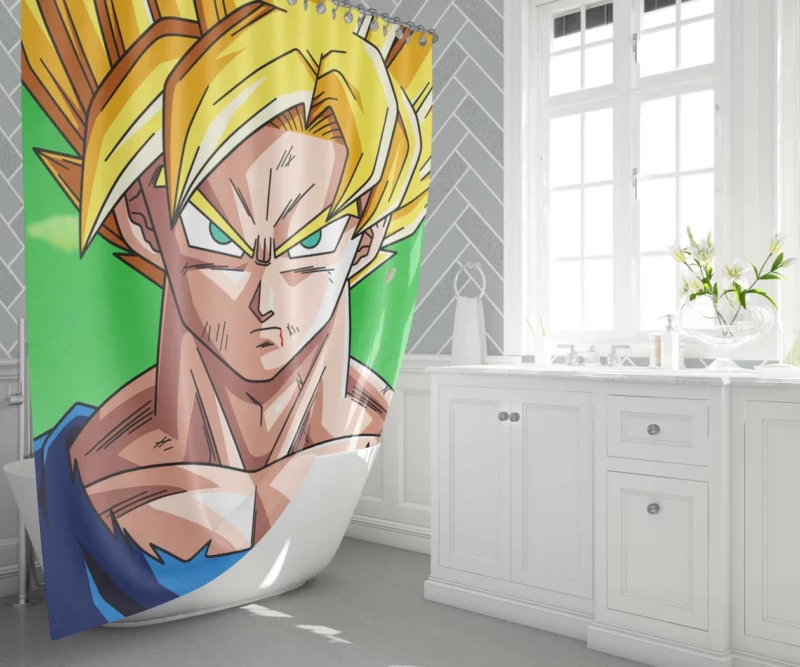 Goku Heroic Journey Unforgettable Saga Anime Shower Curtain 1