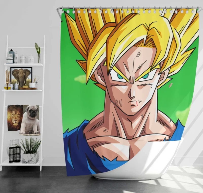 Goku Heroic Journey Unforgettable Saga Anime Shower Curtain