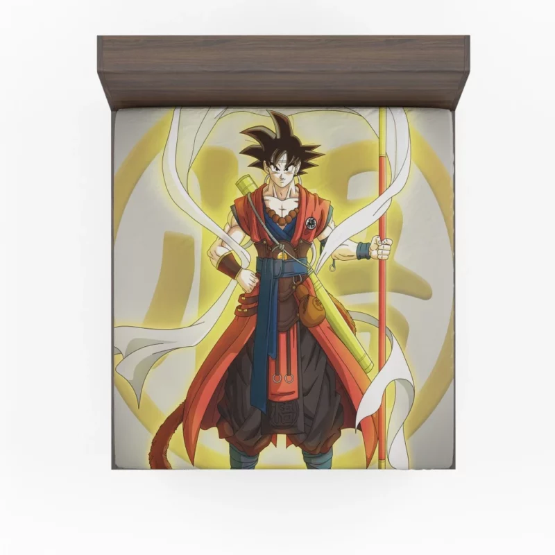 Goku Heroic Journey in Anime Fitted Sheet