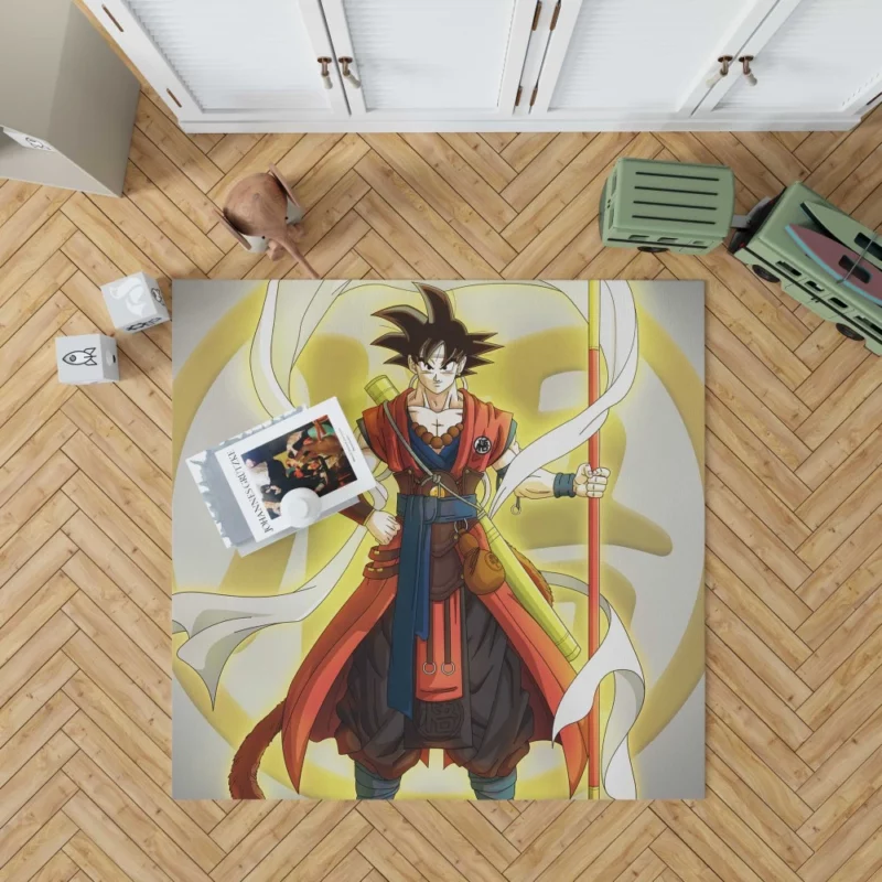 Goku Heroic Journey in Anime Rug