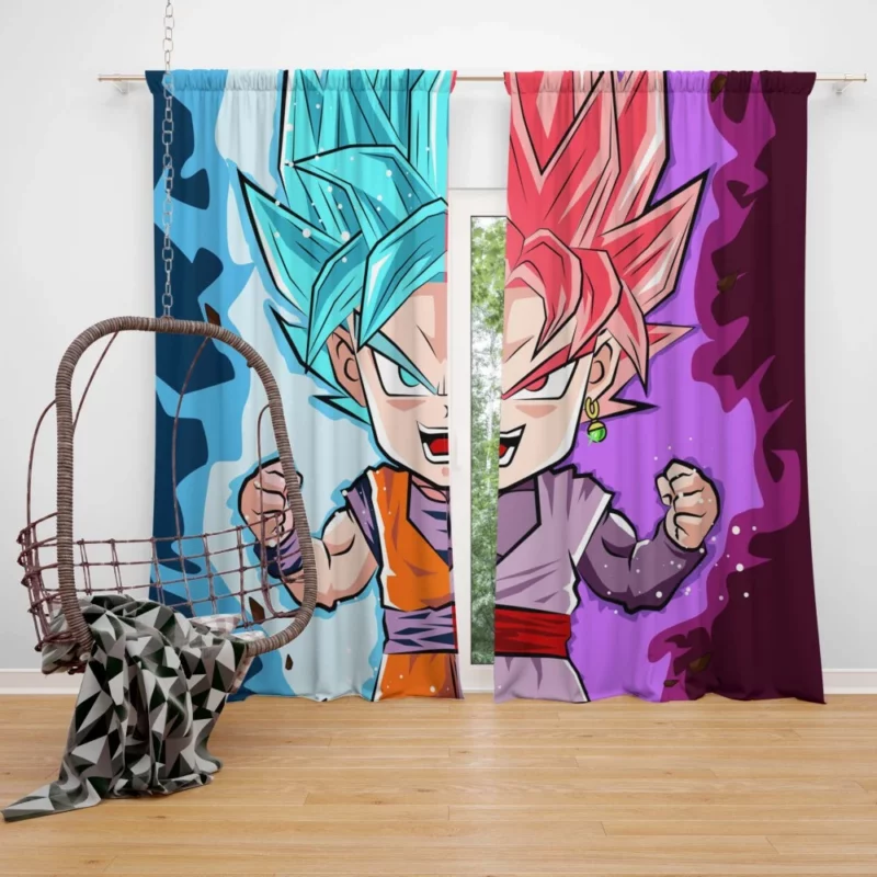 Goku Intense Battle of Wills Anime Curtain