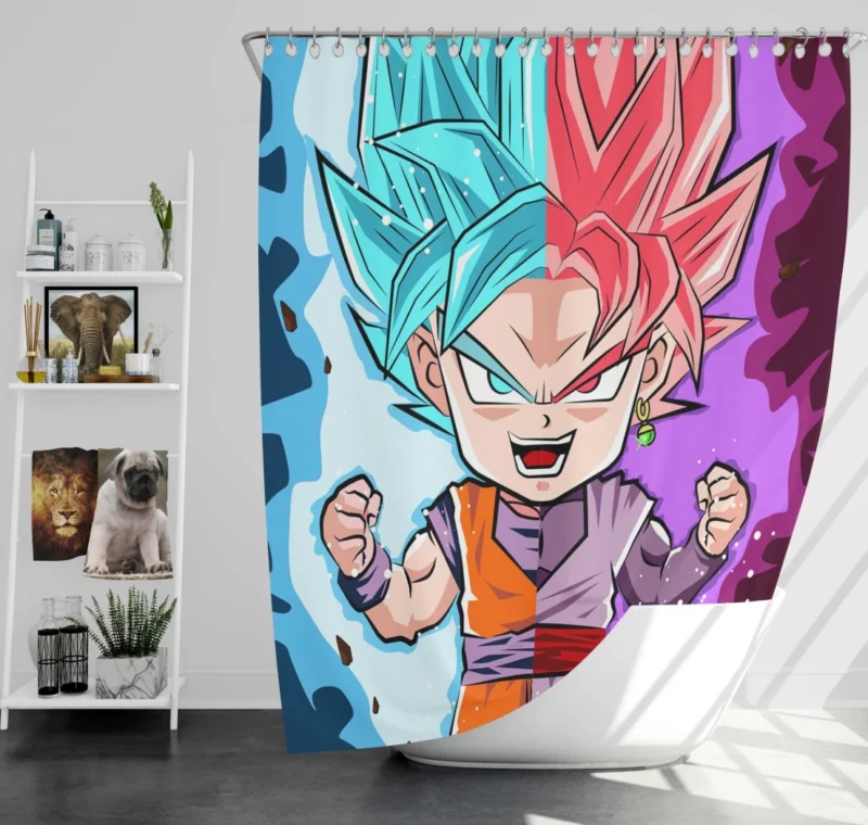 Goku Intense Battle of Wills Anime Shower Curtain