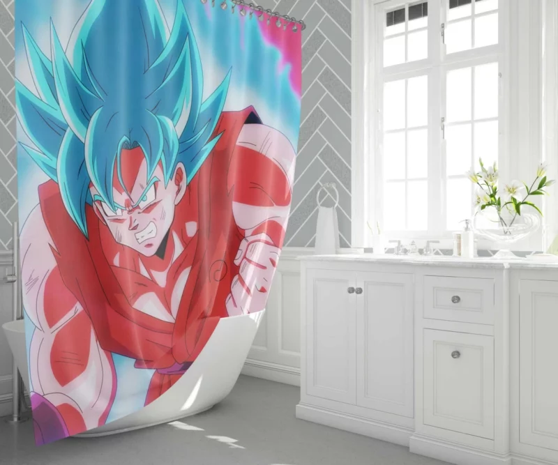 Goku Kaioken Mastery Unleashed Power Anime Shower Curtain 1