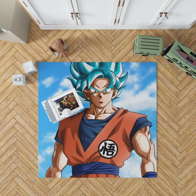 Goku Masters SSGSS Transformation Anime Rug