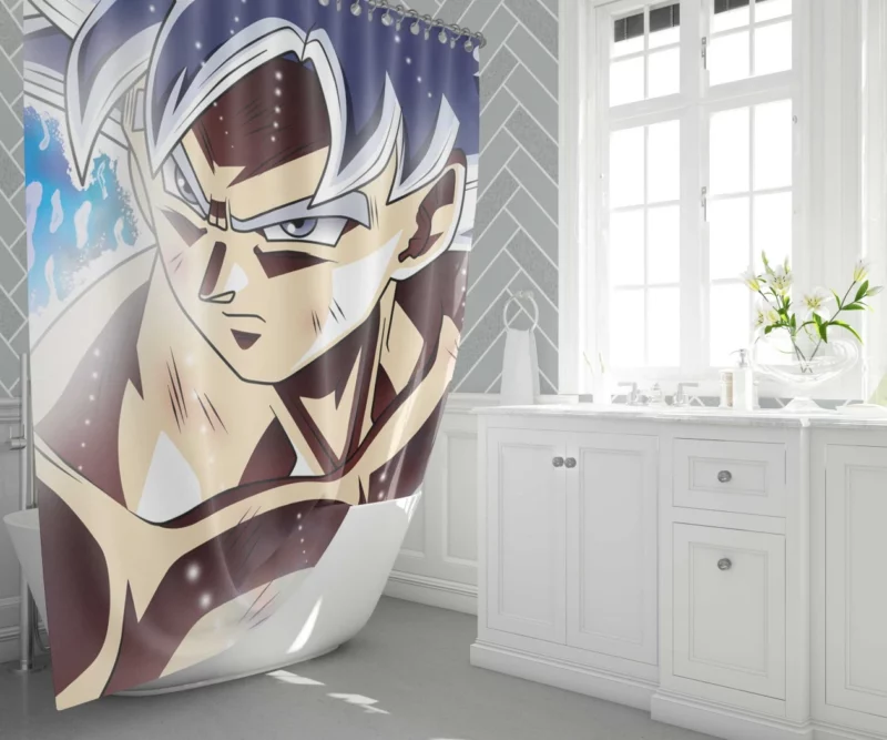 Goku Perfected UI Supreme Power Anime Shower Curtain 1