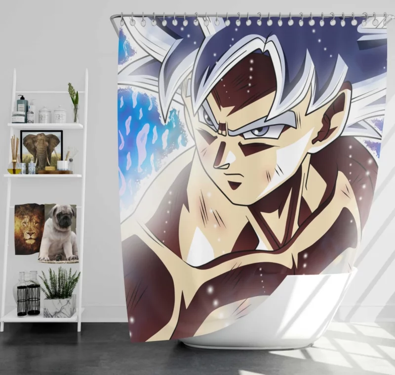 Goku Perfected UI Supreme Power Anime Shower Curtain