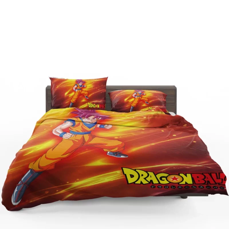 Goku SSJ God Form Radiant Might Anime Bedding Set