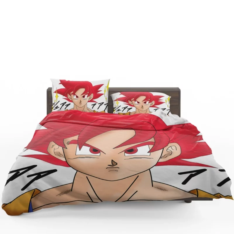 Goku SSJ God Power Divine Might Anime Bedding Set