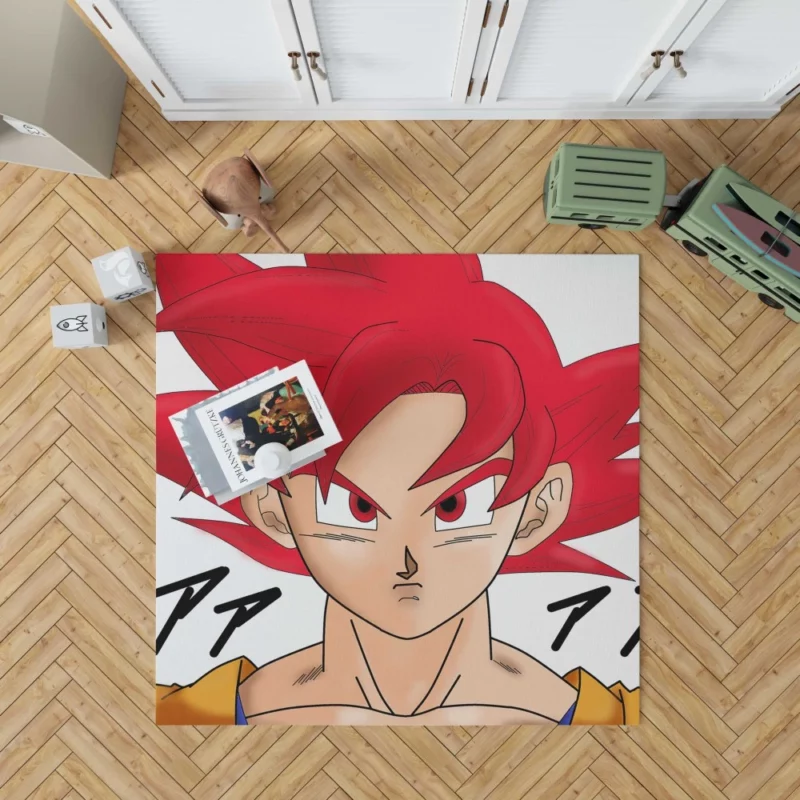 Goku SSJ God Power Divine Might Anime Rug