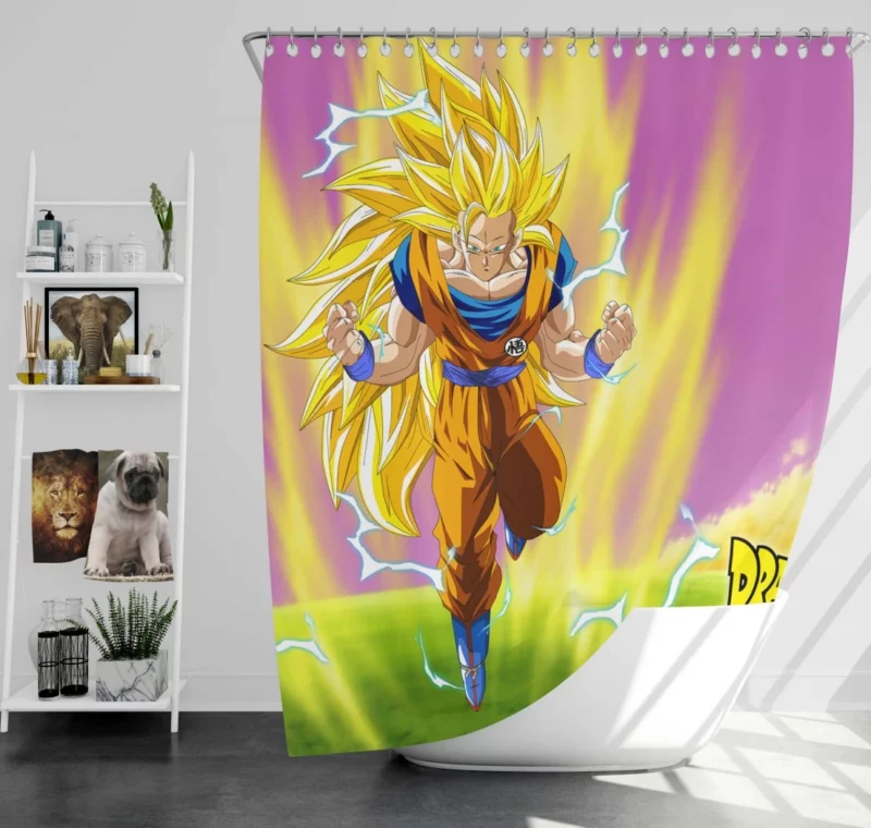 Goku SSJ3 Power Epic Ascension Anime Shower Curtain