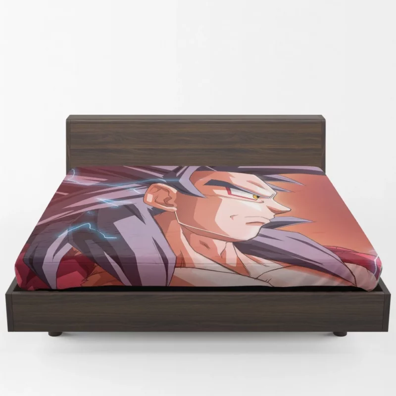 Goku SSJ4 Transformation Unleashed Might Anime Fitted Sheet 1
