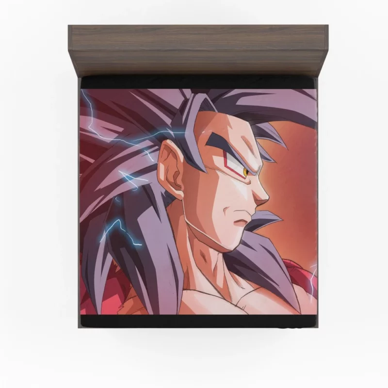 Goku SSJ4 Transformation Unleashed Might Anime Fitted Sheet