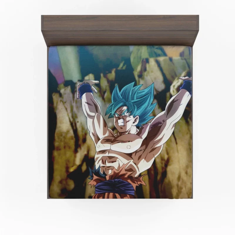Goku Super Saiyan Blue Awakening Anime Fitted Sheet