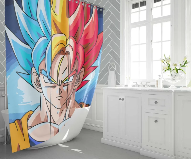 Goku Super Saiyan Saga Anime Shower Curtain 1