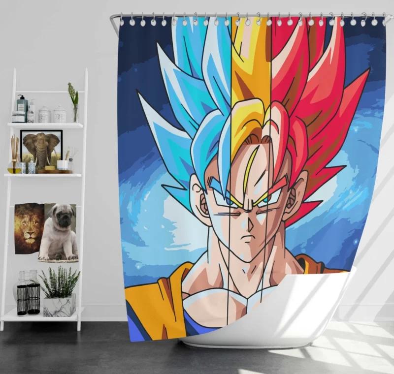 Goku Super Saiyan Saga Anime Shower Curtain