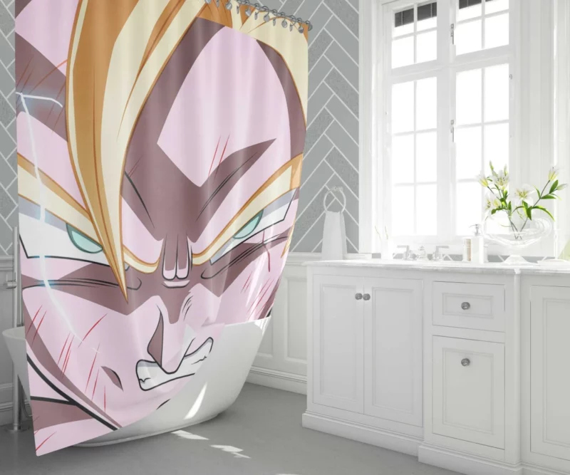 Goku Super Saiyan Saga Chronicles Anime Shower Curtain 1