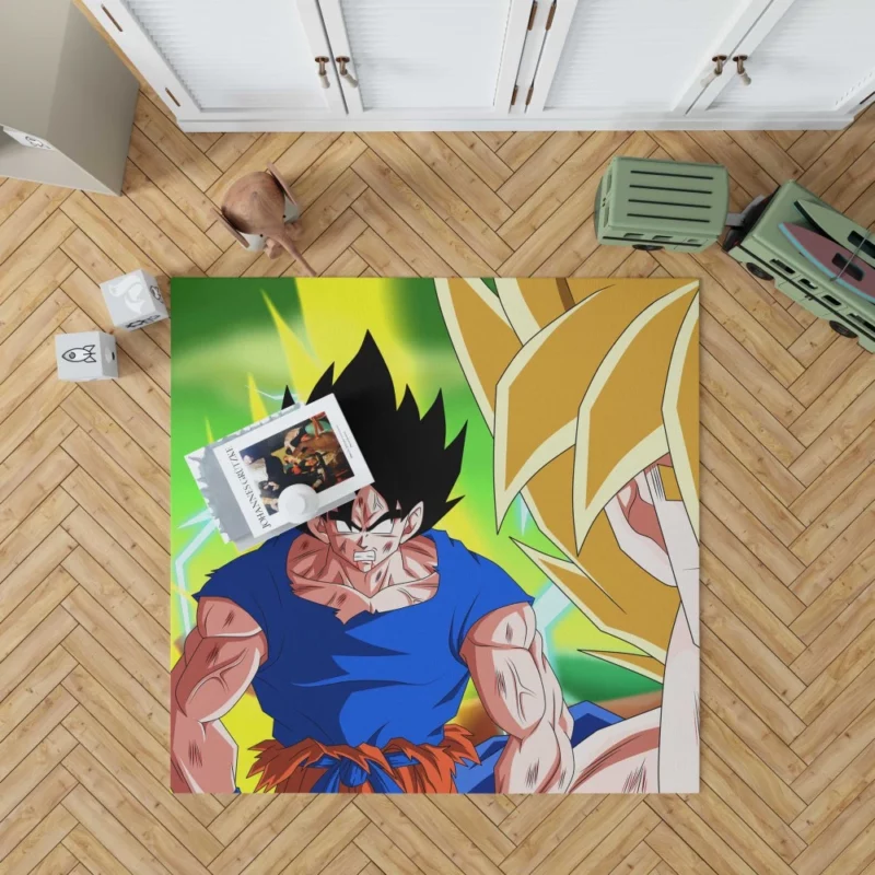 Goku Thrilling Quest Through Time Anime Rug