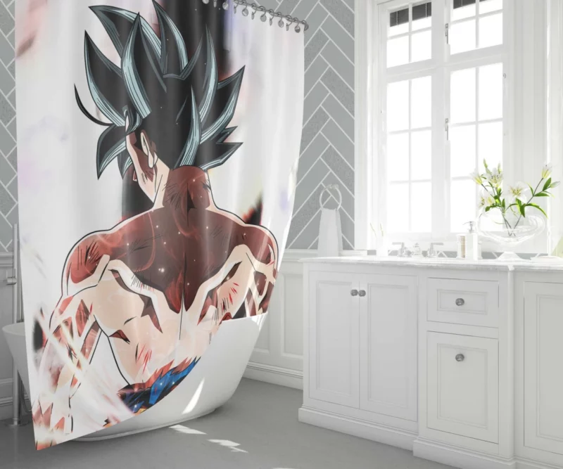 Goku Ultimate Power and Saiyan Valor Anime Shower Curtain 1