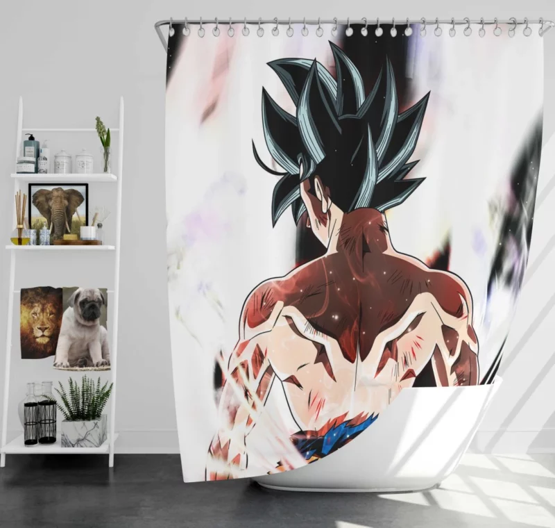 Goku Ultimate Power and Saiyan Valor Anime Shower Curtain