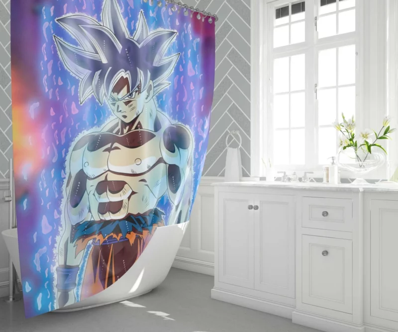 Goku Ultimate UI Flawless Dominance Anime Shower Curtain 1