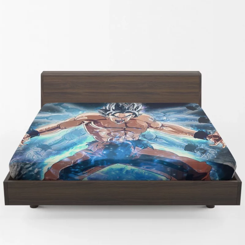 Goku Unleashes Ultra Instinct Power Anime Fitted Sheet 1