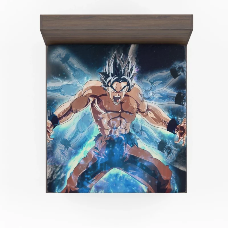 Goku Unleashes Ultra Instinct Power Anime Fitted Sheet