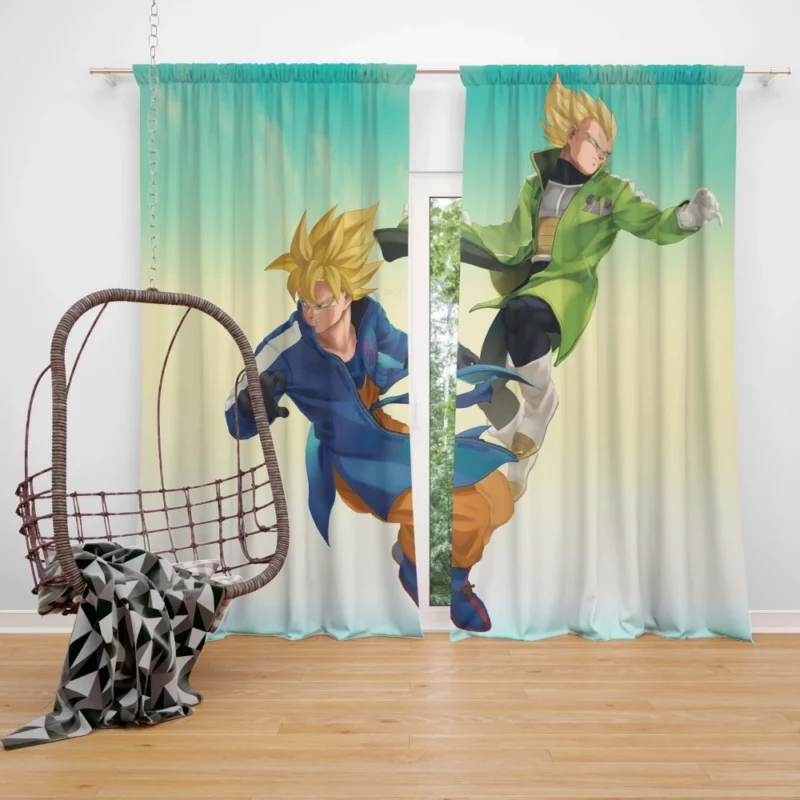 Goku & Vegeta Battle Fiery Showdown Anime Curtain