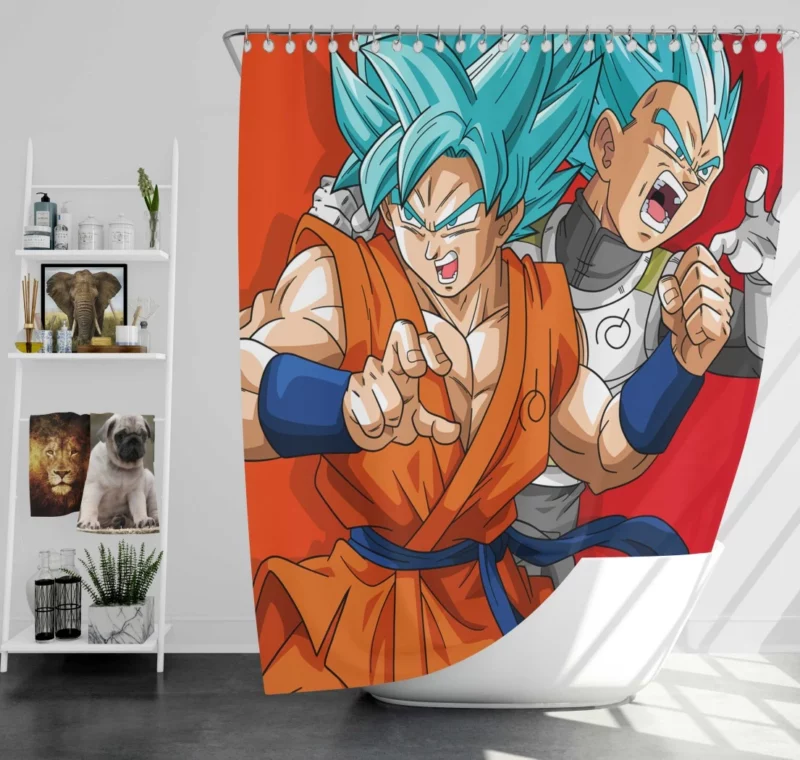 Goku & Vegeta Bond Eternal Allies Anime Shower Curtain