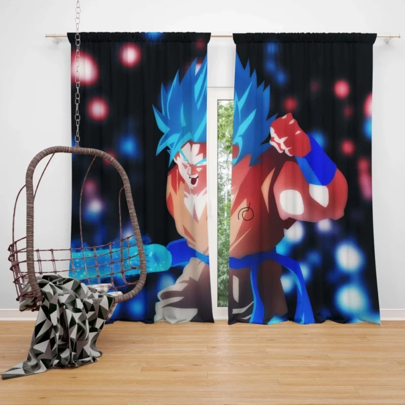 Goku Wields Ki Blade Skill Anime Curtain