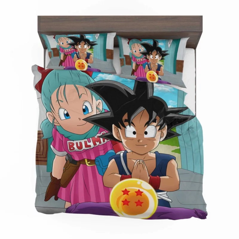 Goku and Bulma Unbreakable Bond Anime Bedding Set 1