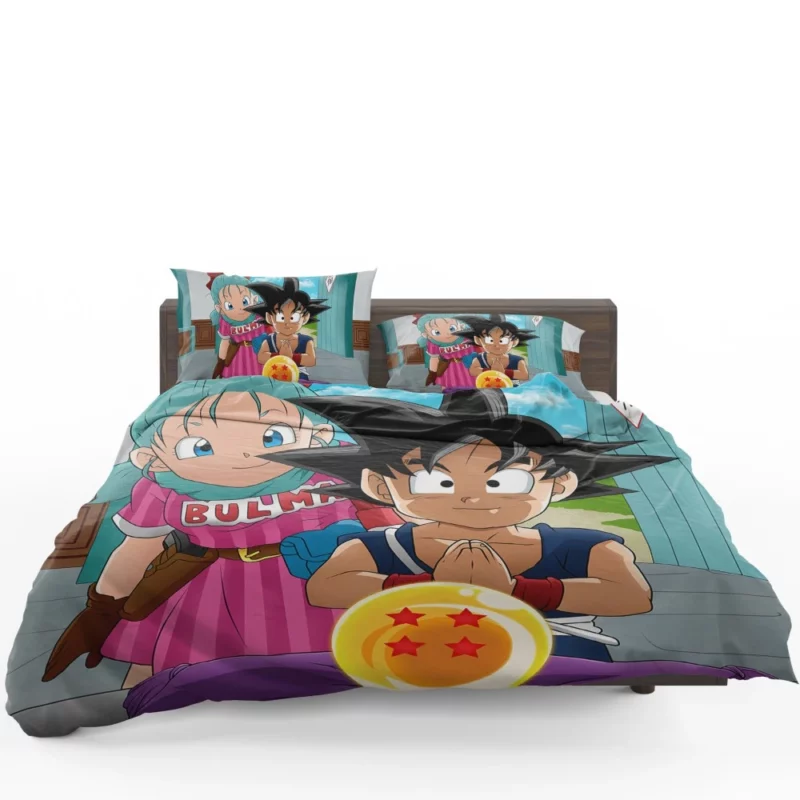 Goku and Bulma Unbreakable Bond Anime Bedding Set