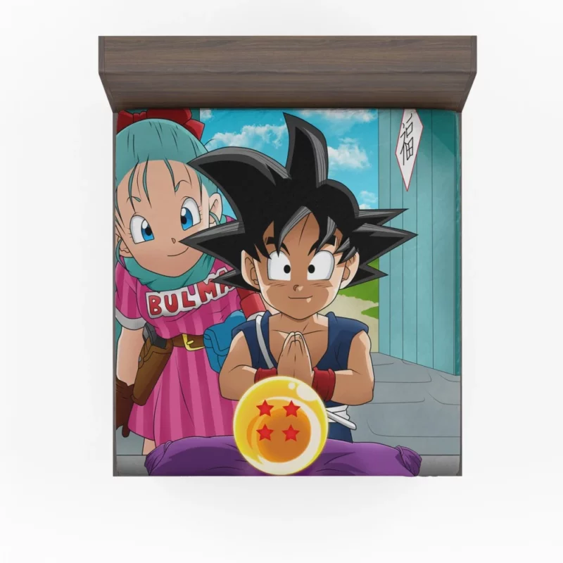 Goku and Bulma Unbreakable Bond Anime Fitted Sheet