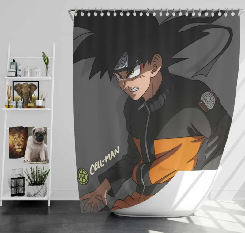 Goku and Naruto Crossover Anime Shower Curtain